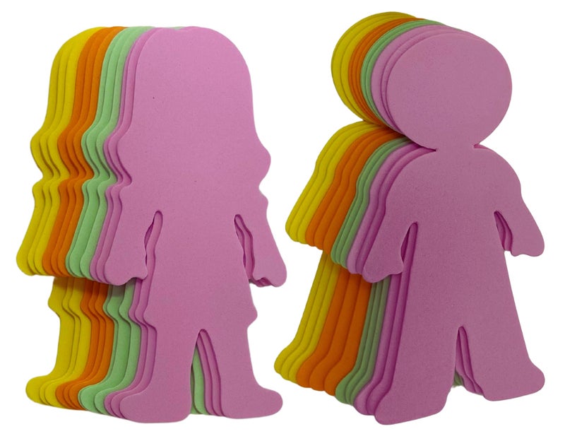 AoneFun People Cutouts - 24 Foam Bulletin Board Cut Outs 6" Die Cut Shapes for The Classroom Kids Cut Out Shapes Classroom Cutouts of People Classroom Decorations Back to School Medium Large - Image 1